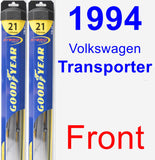 Front Wiper Blade Pack for 1994 Volkswagen Transporter - Hybrid