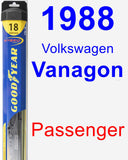 Passenger Wiper Blade for 1988 Volkswagen Vanagon - Hybrid