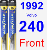 Front Wiper Blade Pack for 1992 Volvo 240 - Hybrid