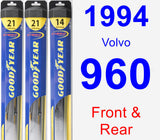 Front & Rear Wiper Blade Pack for 1994 Volvo 960 - Hybrid