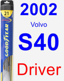 Driver Wiper Blade for 2002 Volvo S40 - Hybrid