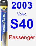 Passenger Wiper Blade for 2003 Volvo S40 - Hybrid