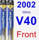 Front Wiper Blade Pack for 2002 Volvo V40 - Hybrid