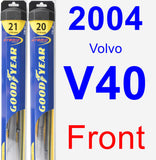 Front Wiper Blade Pack for 2004 Volvo V40 - Hybrid