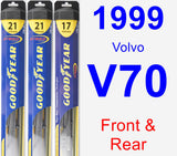 Front & Rear Wiper Blade Pack for 1999 Volvo V70 - Hybrid